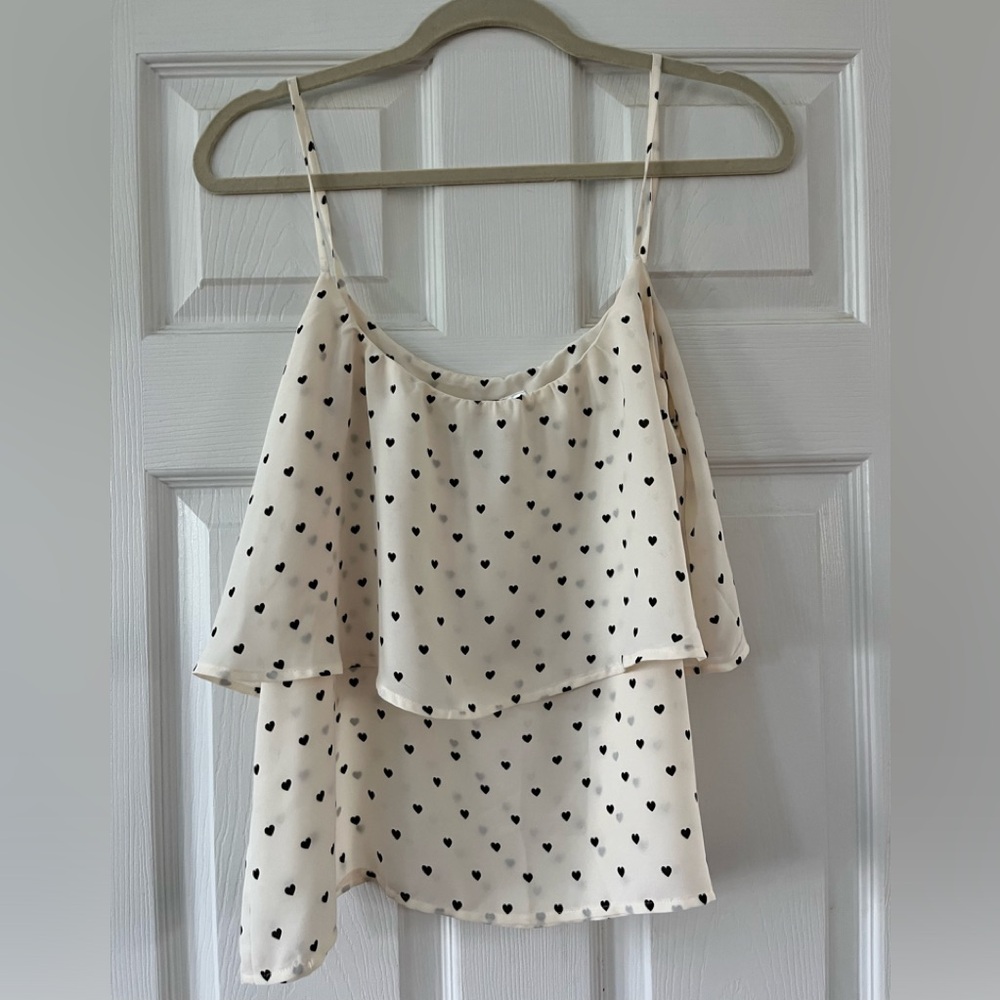 NEW without tags cami tank with heart design size 12